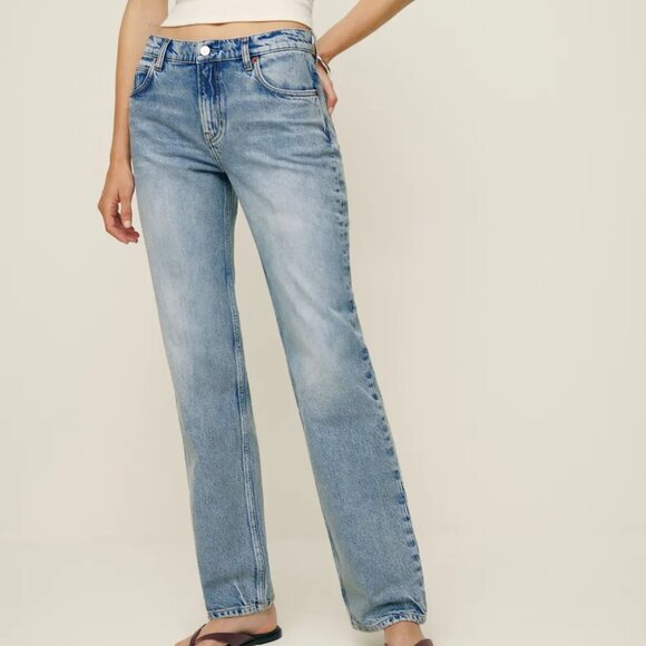Reformation: Abby Low Rise Straight Jeans. Colour: Manzanita. Size: 27 - Picture 1 of 3